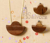Wood jewelry set, Wooden studs mayan earrings or natural wood earring with hypoallergenic studs, Ethnic stud earrings in wooden jewelry